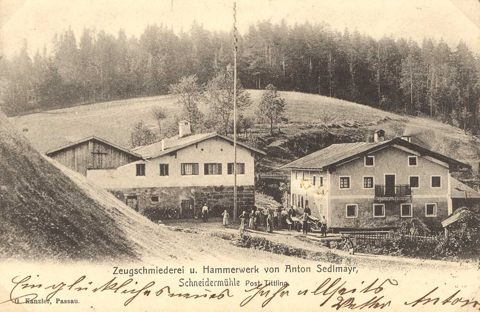 Schneidermühle um 1900.