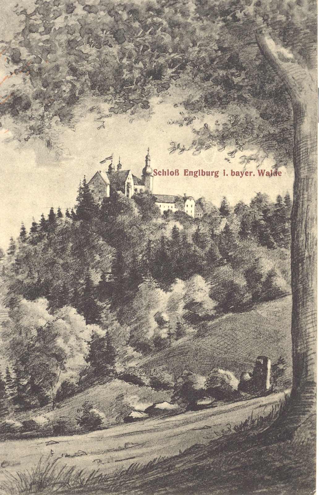 Künstlerkarte, Englburg um 1920